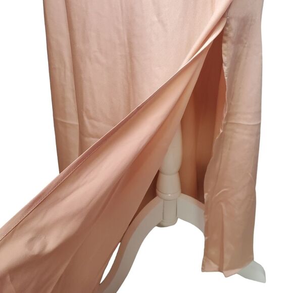 ASTR Gaia Nude Satin Slip Dress Size Medium - Picture 6 of 10
